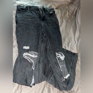 PACSUN’S 90s Washed Black Ripped Boyfriend Jeans Size 8